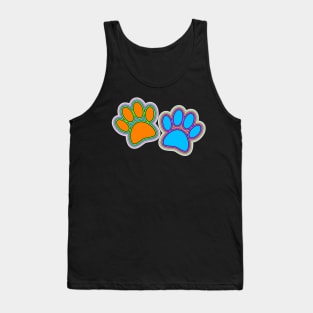Dog Paw Prints In Vibrant Colors Tank Top